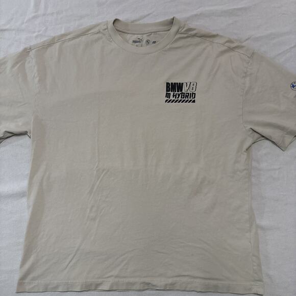 Puma BMW Motorsport vintage t-shirt in tan and black size XL - Picture 1 of 5